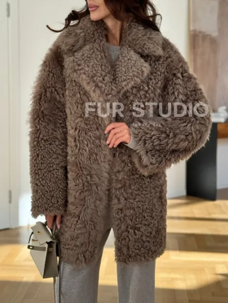 Двусторонняя шуба - дублёнка из меха испанского тиградо - фото 5