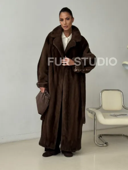 Длинная норковая шуба - фото 7