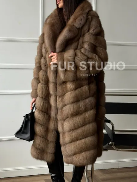 Шуба из куницы - английский воротник - фото 3