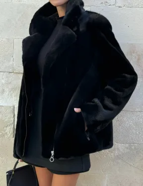 Черная косуха (куртка) из скандинавской норки - фото 3