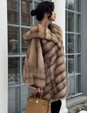 Шуба из меха куницы «летучая мышь» - фото 3