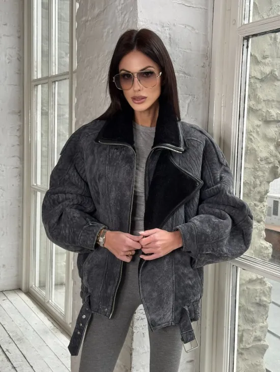 Дубленка - косуха из овчины керли 