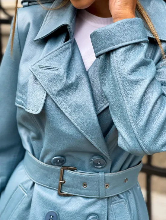 Тренч женский из натуральной кожи - фото 1