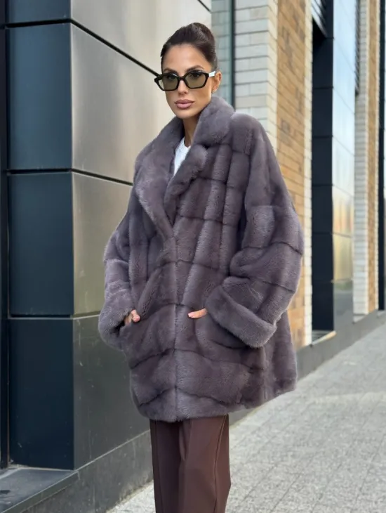 Шуба норковая - жакет лаванда - фото 6