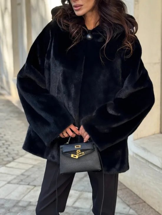 Шуба куртка из норки - черная - фото 1