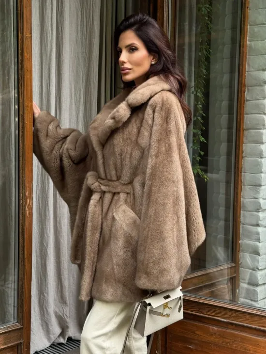 Шуба норковая летучая мышь - фото 4