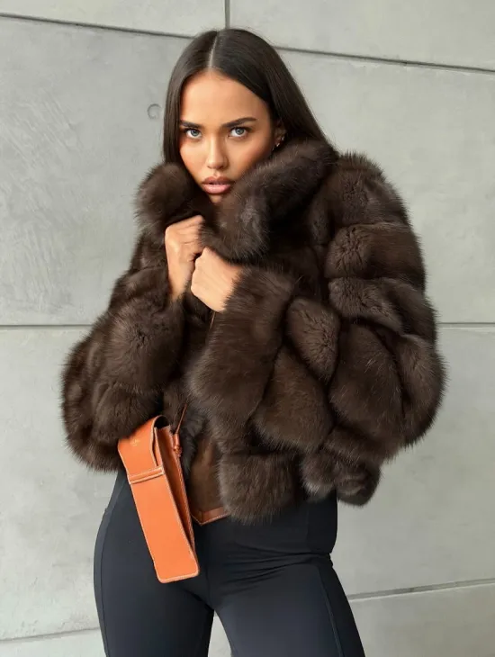 Короткая шуба из баргузинского соболя - фото 8