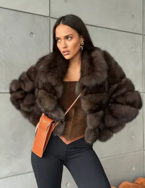 Короткая шуба из баргузинского соболя - фото 12