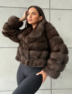 Короткая шуба из баргузинского соболя - фото 11