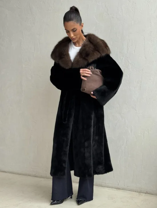 Норка кимоно BLACKGLAMA С капюшоном - фото 5