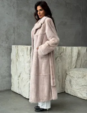 Светлая классическая норковая шуба - фото 7