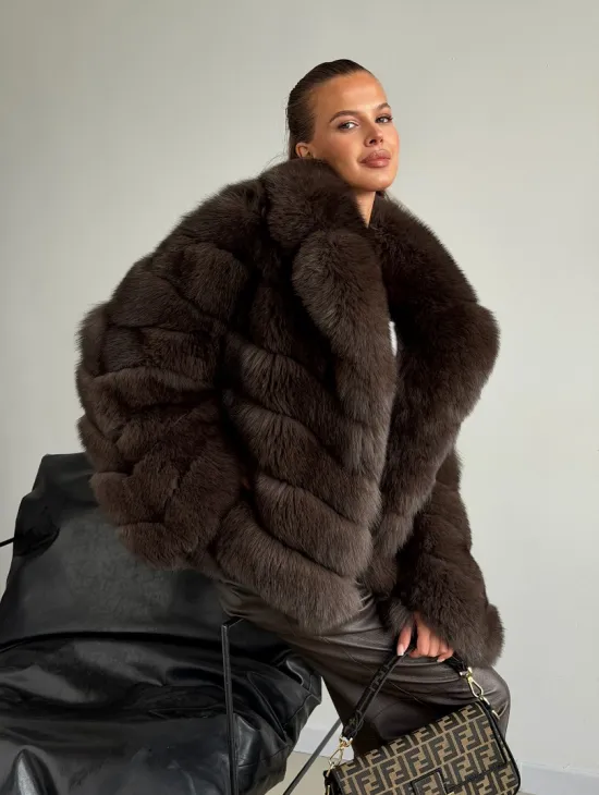 Шуба под соболь - рукава косички - фото 8
