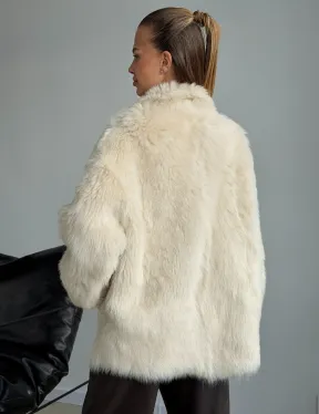 Двухсторонняя дубленка из меха тосканы - фото 8