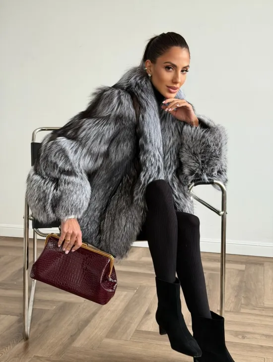Шуба из чернобурки - рукава косичкой - фото 7