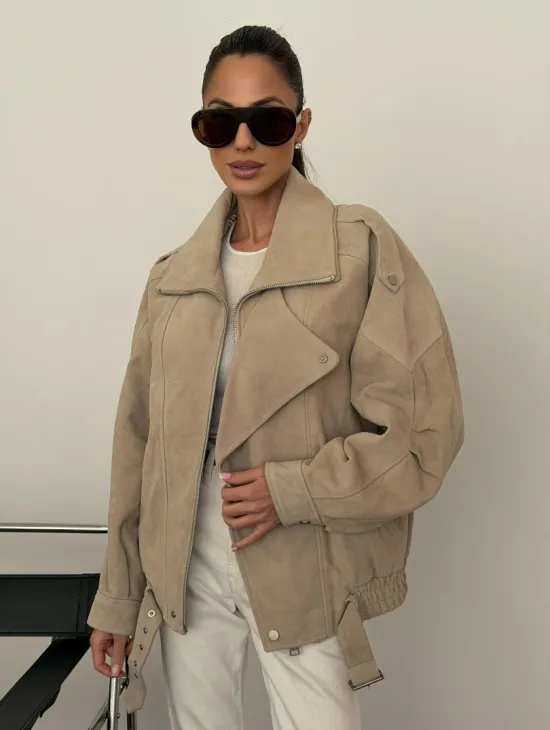 Современная куртка из замшевой кожи - фото 0