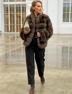 Меховой жакет из куницы - фото 12
