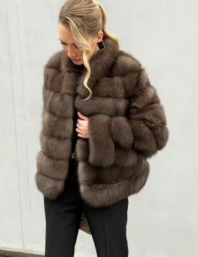 Меховой жакет из куницы - фото 10