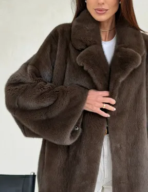 Меховой норковый жакет - английский воротник - фото 1