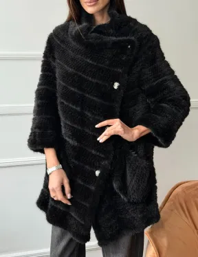 Меховое пальто из вязаной норки - фото 4