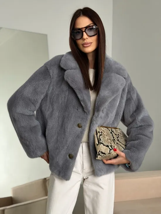 Короткая норковая шуба автоледи - фото 5