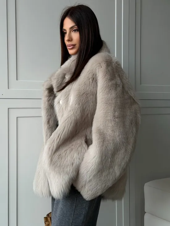 Бежевая дубленка из тосканы - фото 6