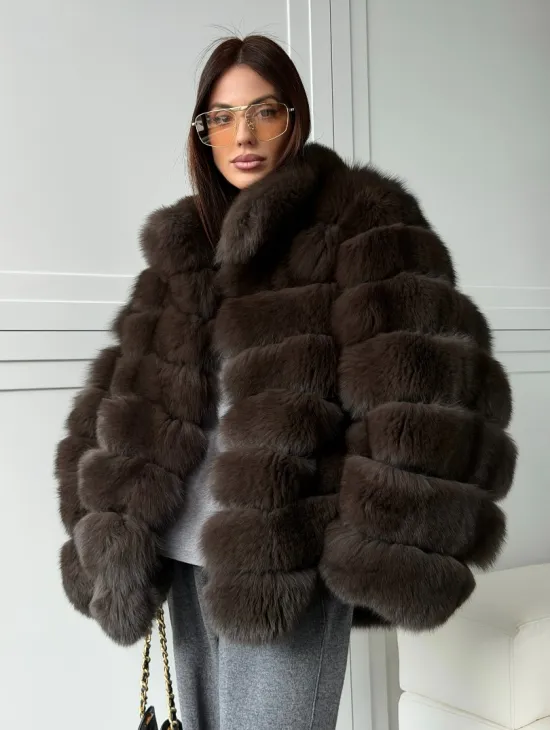 Шуба из натурального песца под соболь - фото 9