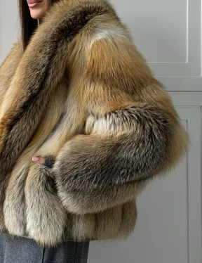 Женская шуба из лисьего меха Golden Edged Fox - фото 2