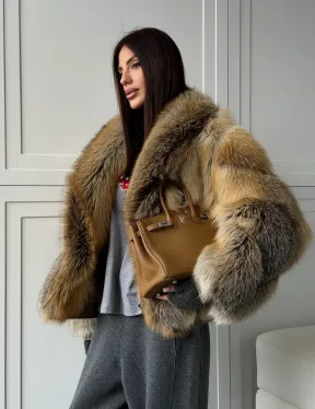 Женская шуба из лисьего меха Golden Edged Fox - фото 16