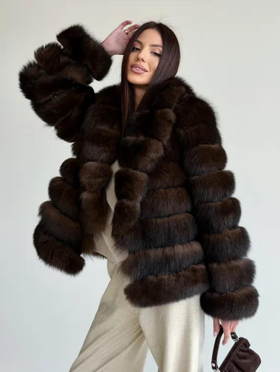 Шуба песцовая под соболь - фото 8