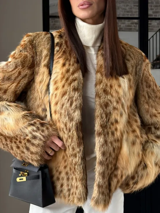 Меховой жакет - шуба из оцелота - фото 3
