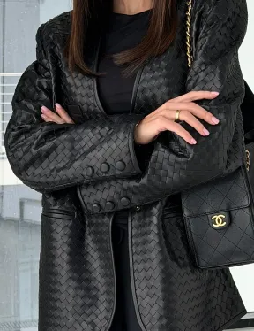 Женский пиджак из натуральной кожи - фото 1