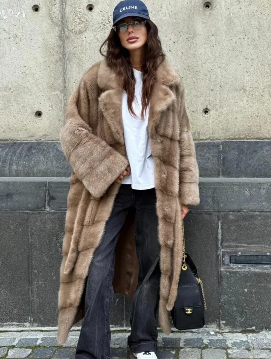 Шуба норковая - цвет пастель - фото 0