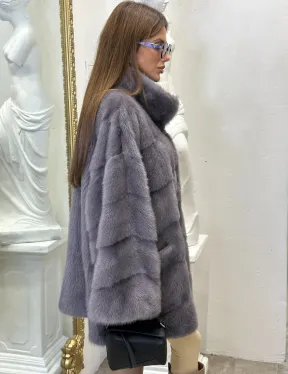 Шуба из норки стойка воротник - фото 3