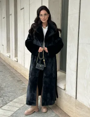 Черная норковая шуба NAFA MINK с поясом в пол - фото 10